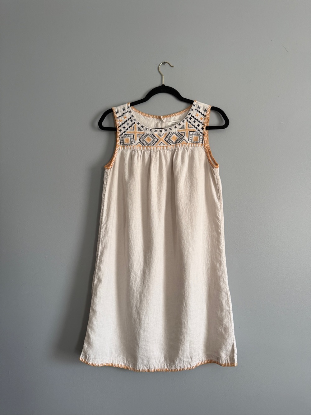 Linen Mini Embroidered Dress